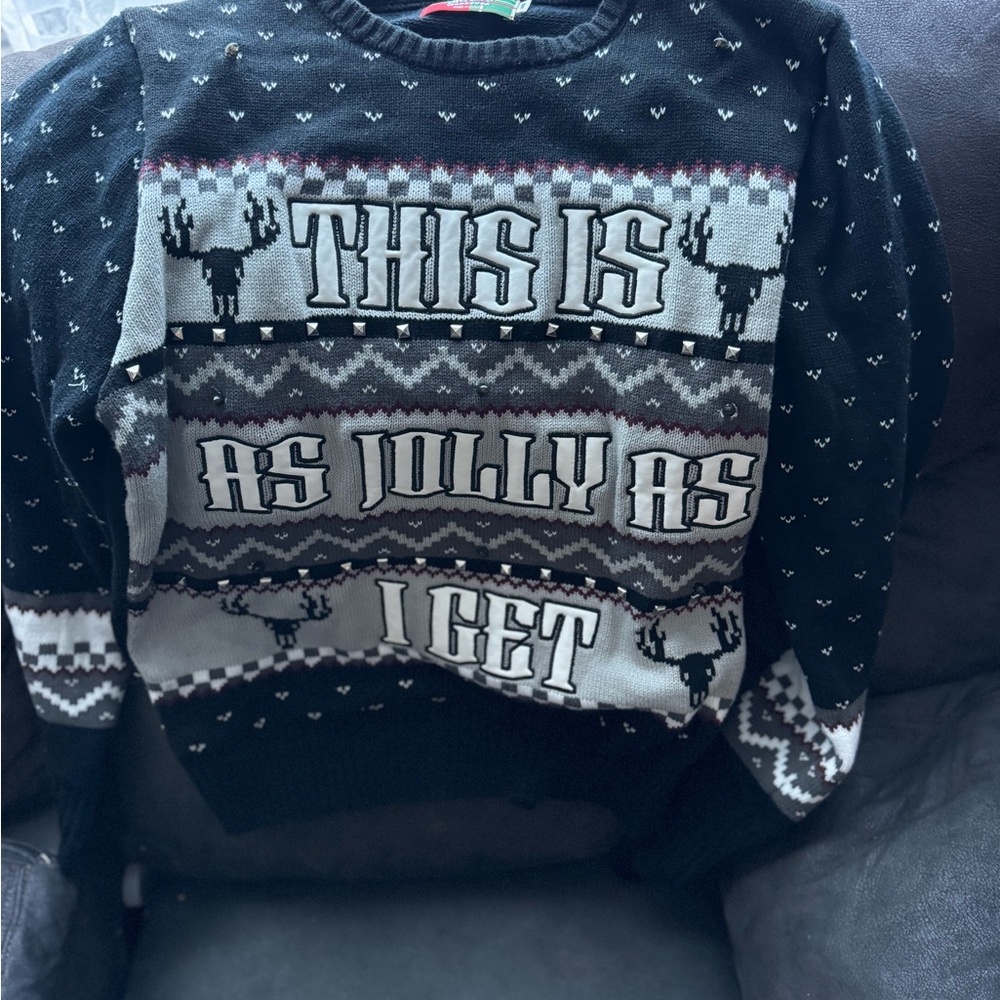 Goth/emo/rock ugly Xmas sweater